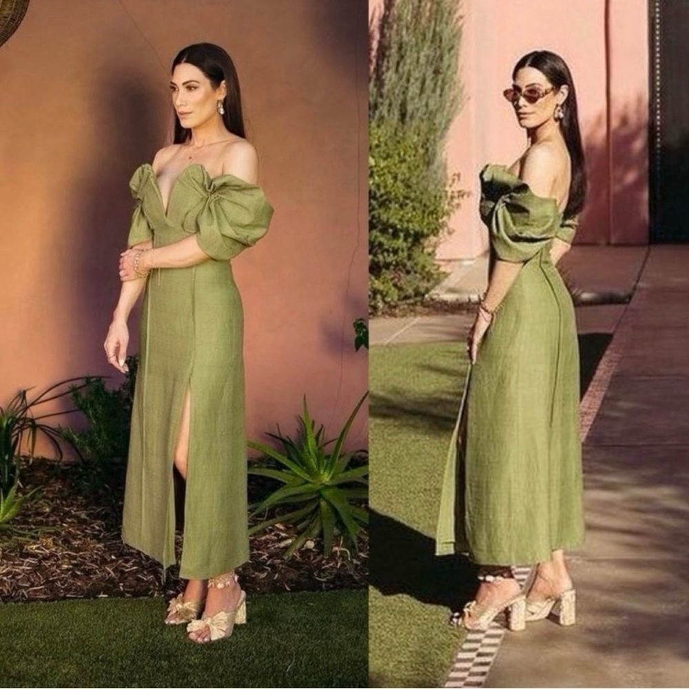 NWOT Cult Gaia Muna Off The Shoulder Midi Dress Size 4 /Small - Picture 3 of 11